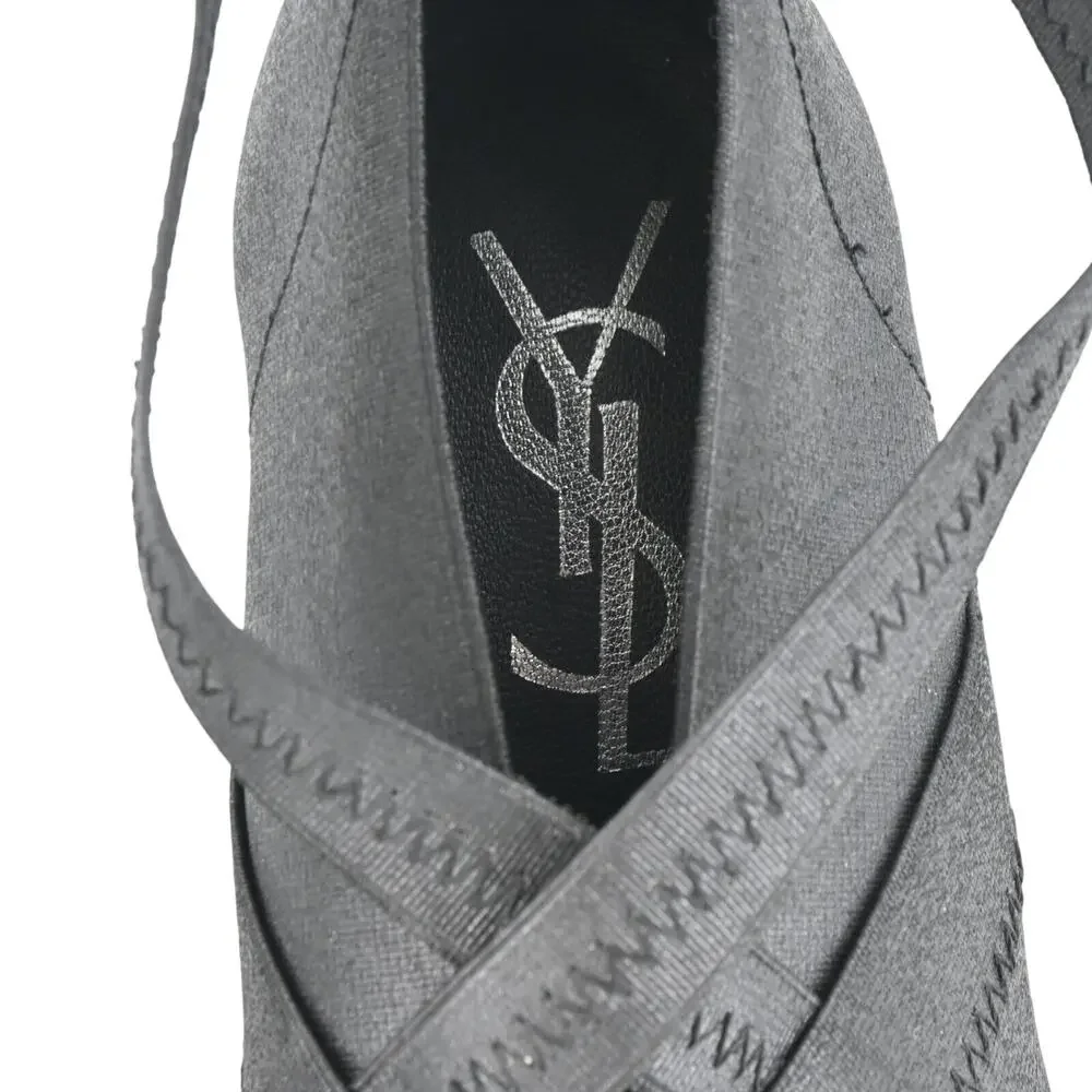 YSL Saint Laurent Black Elastic Platform High Heel Booties Size 36.5 - Picture 7 of 13